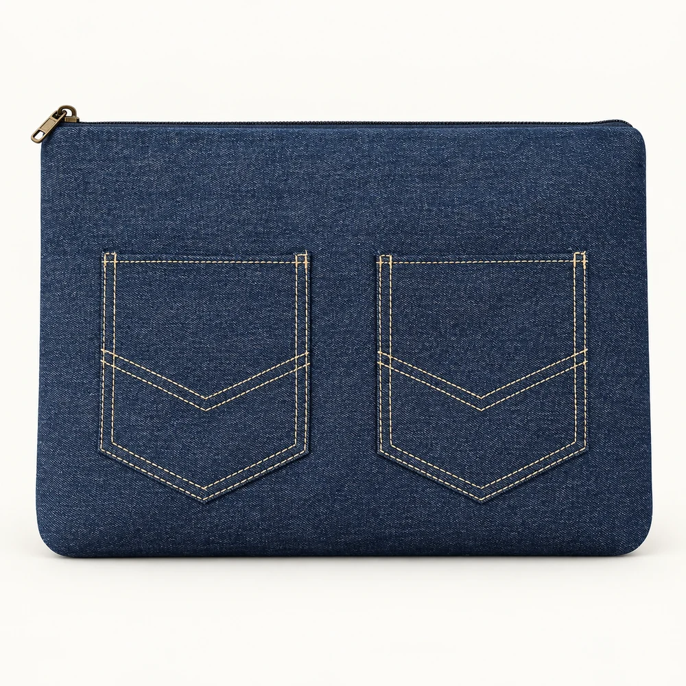 Indigo Denim Twin-Pocket Laptop Sleeves